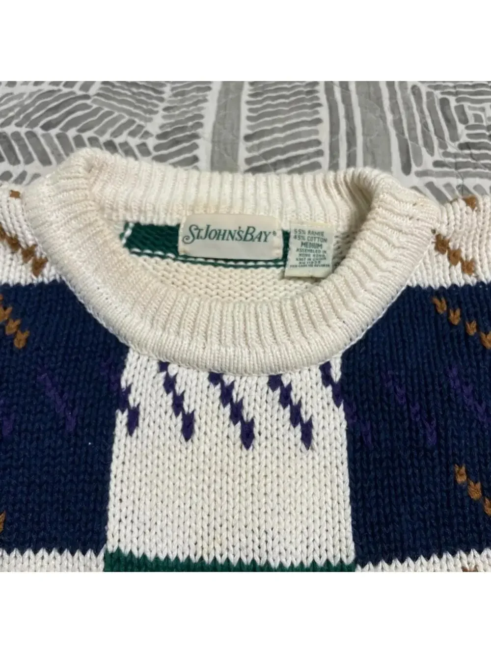 St. John's Bay Men's checkerboard Crewneck Sweater